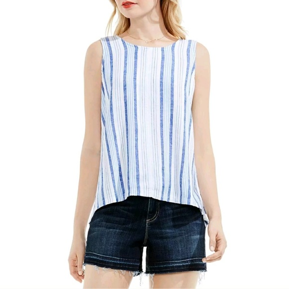 Vince Camuto Tops - Vince Camuto Two Summer Breeze Linen Stripe Tank